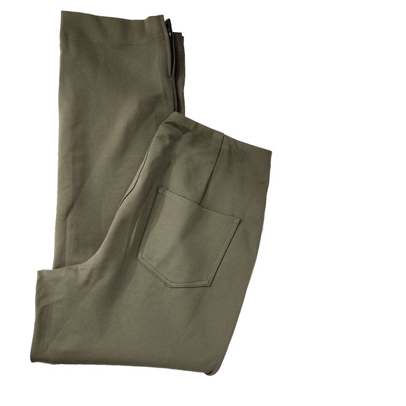 Belle by Kim Gravel Size 12 Reg Ponte Utility Pant Olive Envy Leg Zip A609932 - Picture 3 of 8